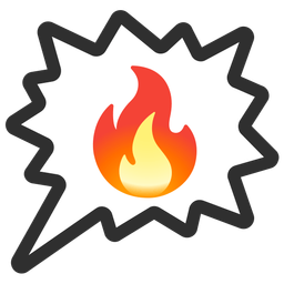 right anger bubble and fire