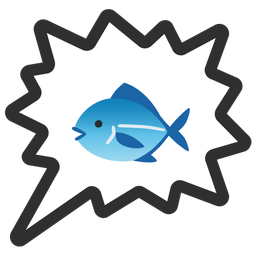 right anger bubble and fish