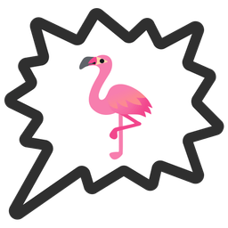 right anger bubble and flamingo