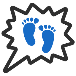 right anger bubble and footprints