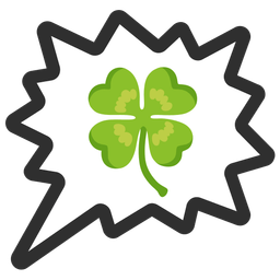 right anger bubble and four leaf clover