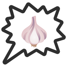 right anger bubble and garlic