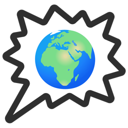 right anger bubble and globe showing Europe-Africa