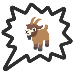 right anger bubble and goat