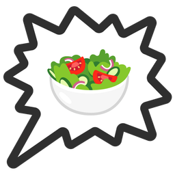 right anger bubble and green salad