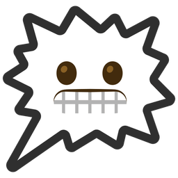 right anger bubble and grimacing face