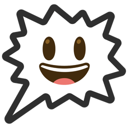 Right anger bubble and Grinning face with big eyes