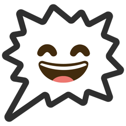 Right anger bubble and Grinning face with smiling eyes