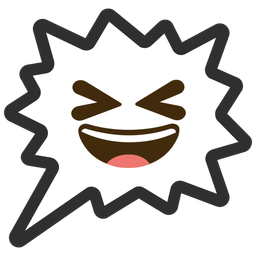 Right anger bubble and Grinning squinting face