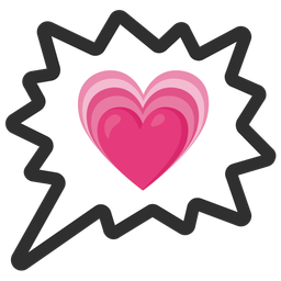 right anger bubble and growing heart