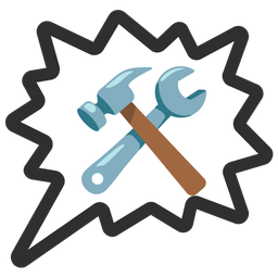 right anger bubble and hammer and wrench