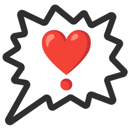 right anger bubble and heart exclamation