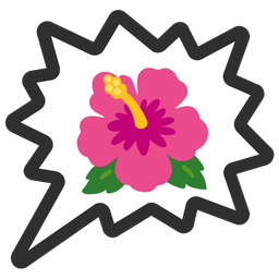 right anger bubble and hibiscus