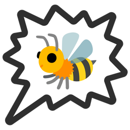 right anger bubble and honeybee