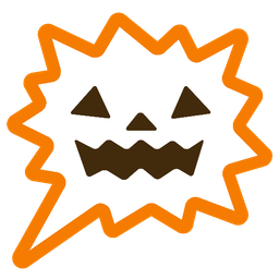 right anger bubble and jack-o-lantern