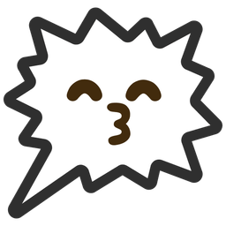 Right anger bubble and Kissing face with smiling eyes