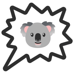 right anger bubble and koala