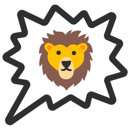 right anger bubble and lion