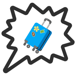 right anger bubble and luggage