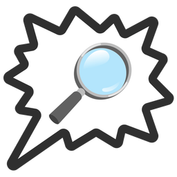 right anger bubble and magnifying glass tilted right