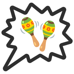 right anger bubble and maracas