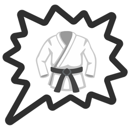 right anger bubble and martial arts uniform