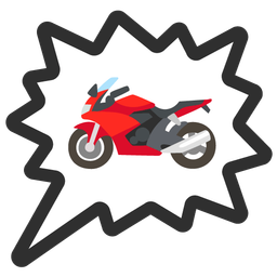 right anger bubble and motorcycle