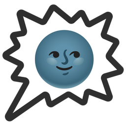 right anger bubble and new moon face