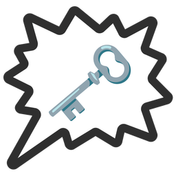 right anger bubble and old key