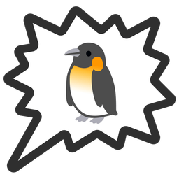 right anger bubble and penguin