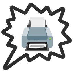 right anger bubble and printer