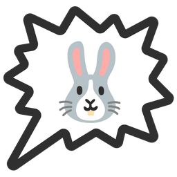 right anger bubble and rabbit face