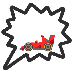 right anger bubble and racing car