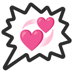 right anger bubble and revolving hearts