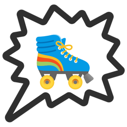 right anger bubble and roller skate