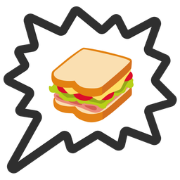 right anger bubble and sandwich