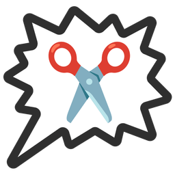 right anger bubble and scissors