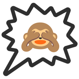 right anger bubble and see-no-evil monkey