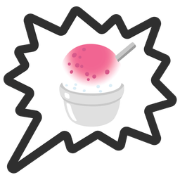 right anger bubble and shaved ice