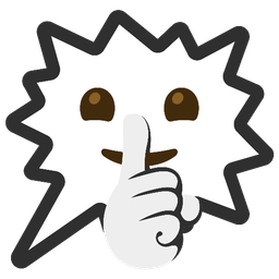 right anger bubble and shushing face