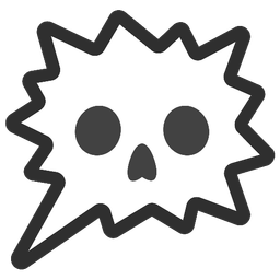 right anger bubble and skull