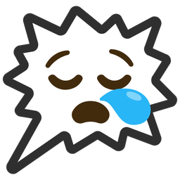 right anger bubble and sleepy face