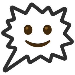 Right anger bubble and Slightly smiling face