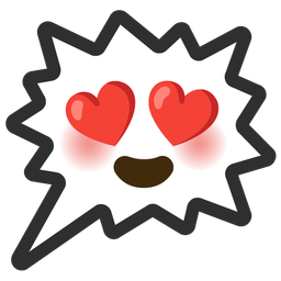 Right anger bubble and Smiling face with heart-eyes