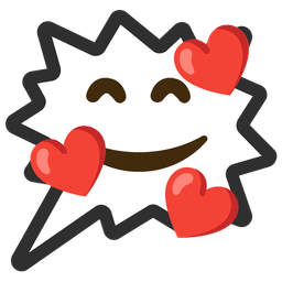 Right anger bubble and Smiling face with hearts