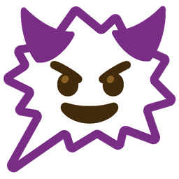 right anger bubble and smiling face with horns