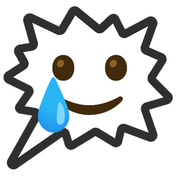 Right anger bubble and Smiling face with tear