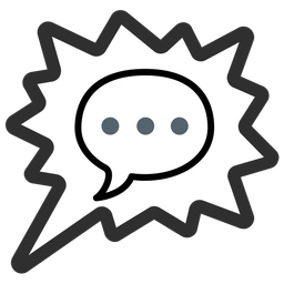 right anger bubble and speech balloon