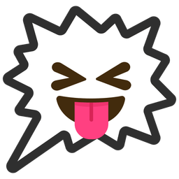 Right anger bubble and Squinting face with tongue