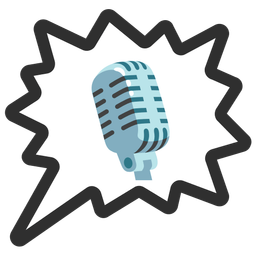 right anger bubble and studio microphone